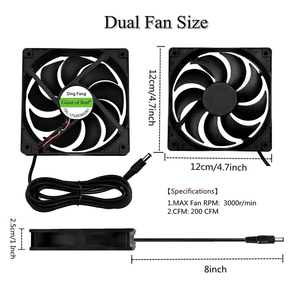 Portable 10W 12V Dual Solar Exhaust Fan Air Extractor