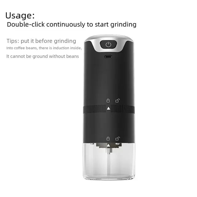 Electric Coffee Grinder - Rechargeable Bean Grinder - Home Use - Small Size