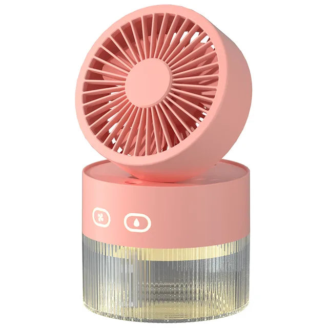 Portable Cooling Fan with Air Humidifier and Essential Oil Diffuser