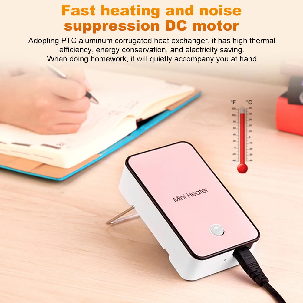 Portable Electric Heater Desktop Hand Warmer Space Warm Air Blower Mini Fan Heater