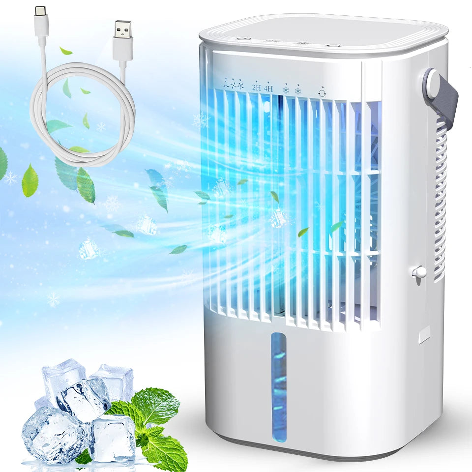 Portable Fan Air Conditioner Mini Aire Acondicionado Portatil Rechargeable Fan Water Evaporative Air Cooler.