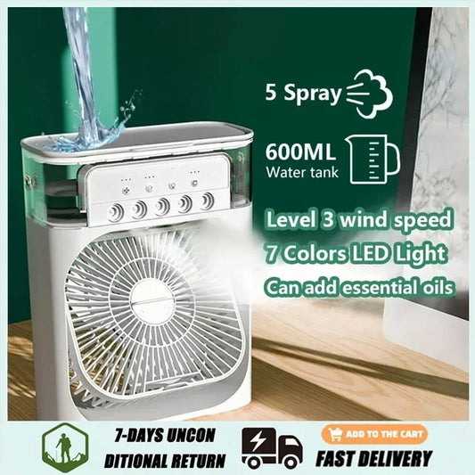 Portable Fan Air Conditioner
USB Electric Fan
LED Night Light
Water Mist Fun
3 In 1 Air Humidifier
For Home