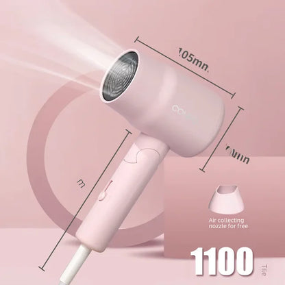 Portable Folding Hair Dryer 800w-1200w High Wind Power Low Bass Ideal For Student Dormitory Home Use