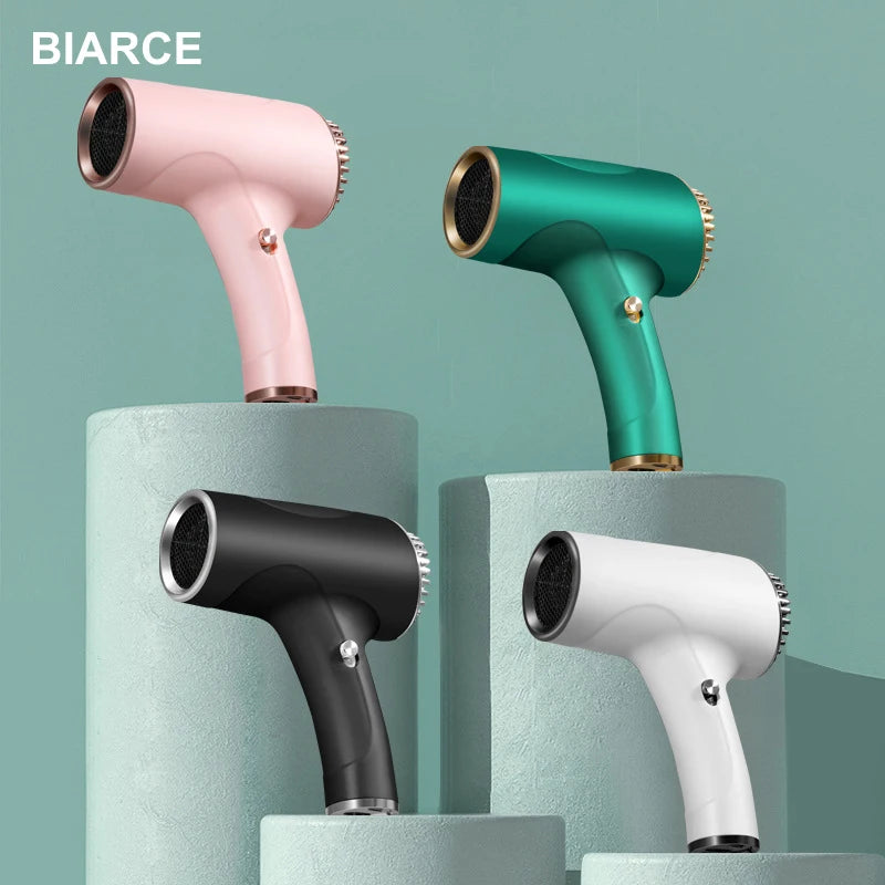 Portable Hair Dryer 2600mAh Cordless Ionic Hair Dryer 40/500W USB Rechargeable Powerful 2 Gears for Household Travel Salon.