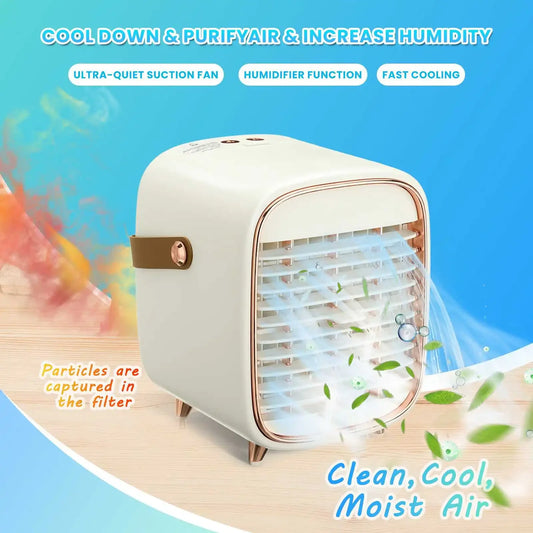 Portable Mini Air Conditioner USB Air Cooler Fan Water Cooling Fan Air Conditioning Mobile Air Conditioner For Home Office Cars.