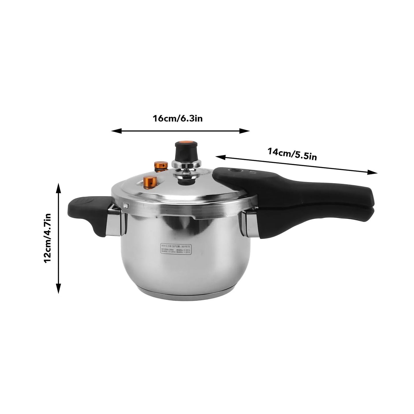 Pressure Cooker Comfortable Handle Mini Pressure Cooker Safety Valves Wearproof 304 Stainless Steel and Plastic for Apartment
Mini Pressure Cooker