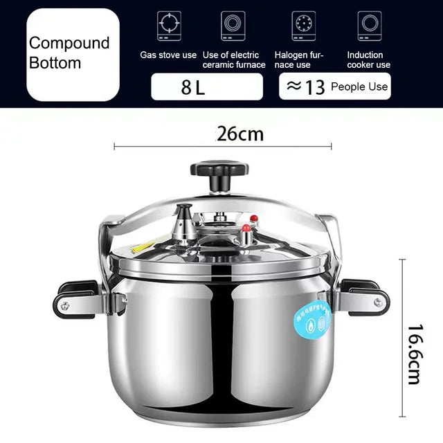 Pressure Cooker
Household 304 Stainless Steel Thickened Explosion-Proof Pressure Cooker
Gas Induction Cooker Universal Pot Pan