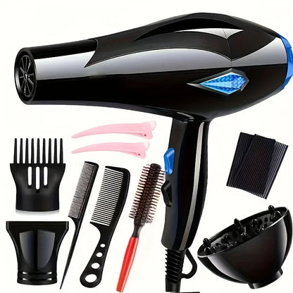 Professional Hair Dryer Set
Blow Dryer DC Motor Fast Drying
2 Speed, 3 Heat
With Diffuser, Nozzle, Concentration Comb
For Home