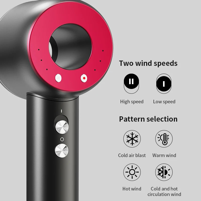 Professional Hair Dryer with Nozzle Negative Ionic High Speed Blow Dryer