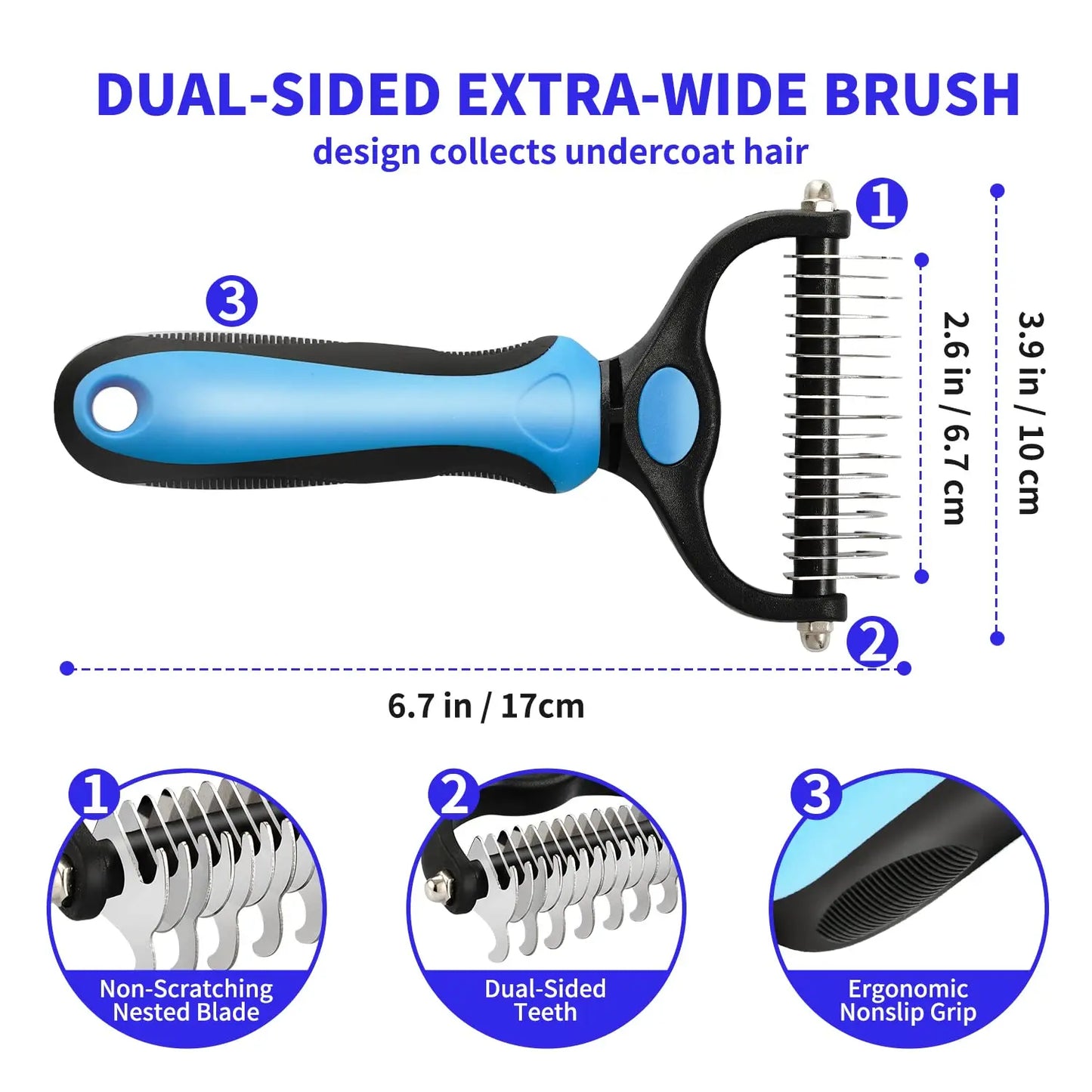 Pet Deshedding Brush Dog Hair Remover Fur Knot Cutter Comb Brushes Dogs Grooming Supplies