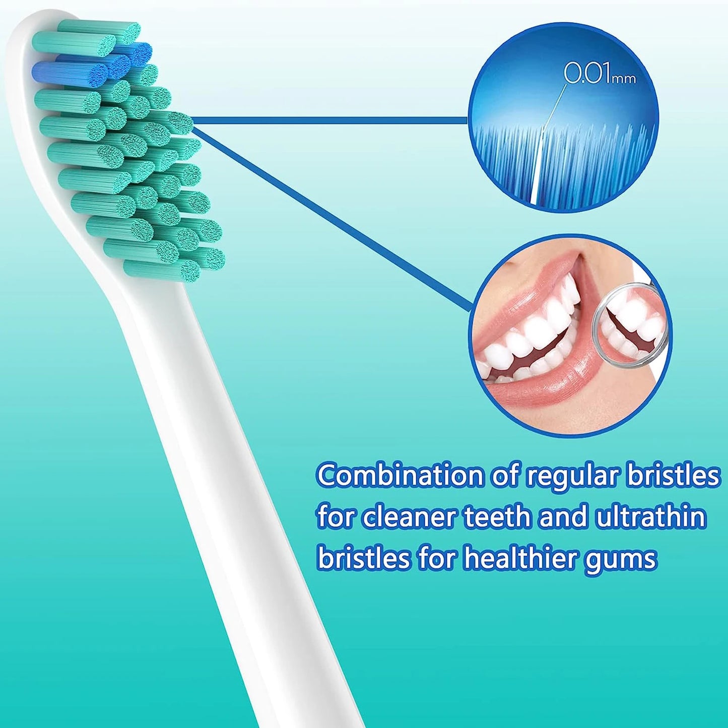 Replacement Toothbrush Heads Compatible with Philips Sonicare Electric Toothbrushes HX6530 HX9340 HX6930 HX6710 HX9140 HX6921