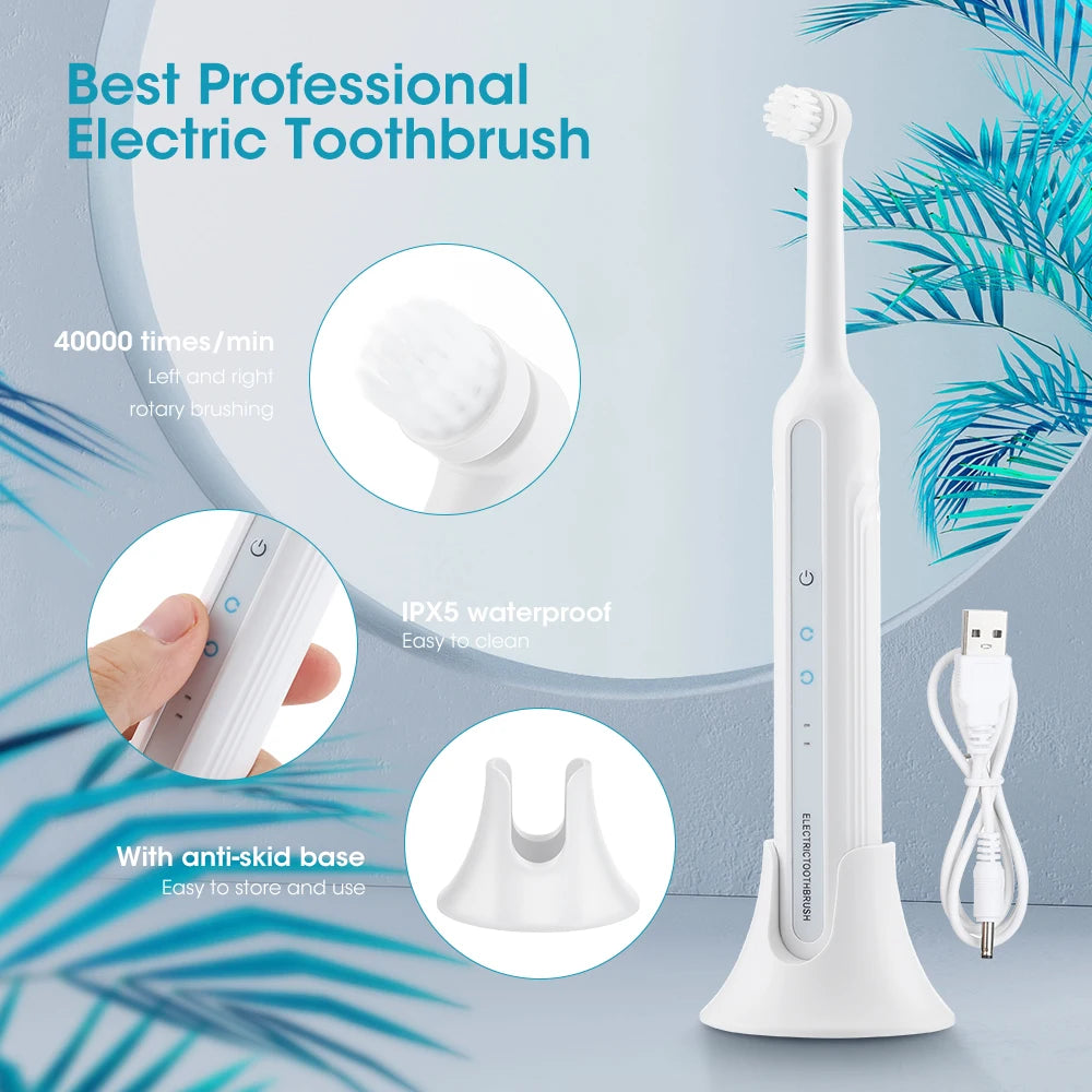 Rotary Electric Toothbrush Portable Full-automatic Rechargeable Dental Cleaning Artifact Whitening Teeth Remove Tartart Oral

Electric Toothbrush