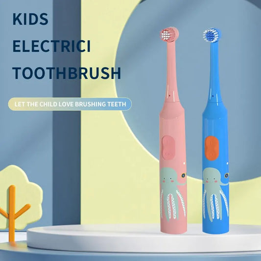 Rotating Sonic Electric Toothbrush for Children 3-12 Year Old Oral Care IPX7 Waterproof USB Rechargeable Smart