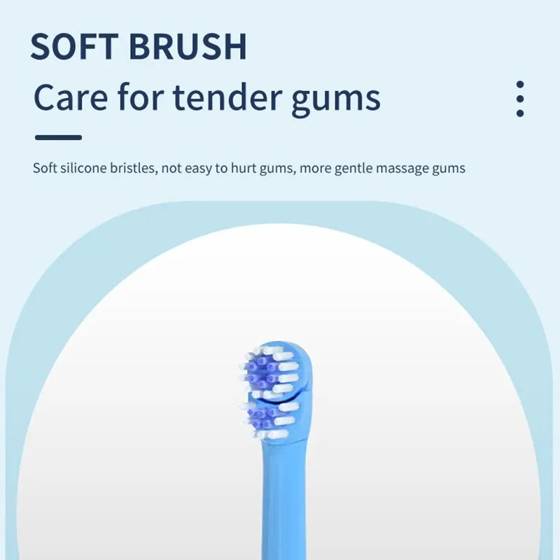 Rotating Sonic Electric Toothbrush for Children 3-12 Year Old Oral Care IPX7 Waterproof USB Rechargeable Smart