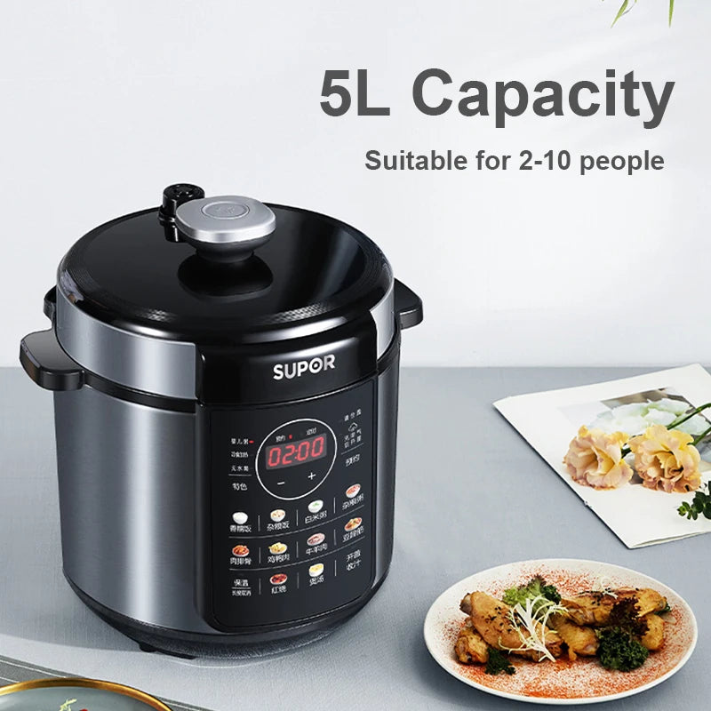 SUPOR Electric Pressure Cooker 5L
Electric Rice Cooker Graphic Display
Multifunction Menu Electric Cooker