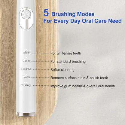 Seago Rechargeable Electric Toothbrush Sonic Tooth Brush Ultrasonic Type C 5 Modes Supercharged Smart LED Indicator Adult IPX7. 

Seago Rechargeable Electric Toothbrush