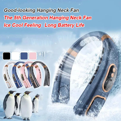 Usb Rechargeable Neck Fan Cooling Outdoor Sports Hanging Bladeless Fans