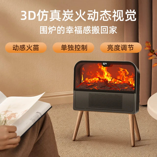 Simulated Flame Fireplace Graphene Heater Electric Oven