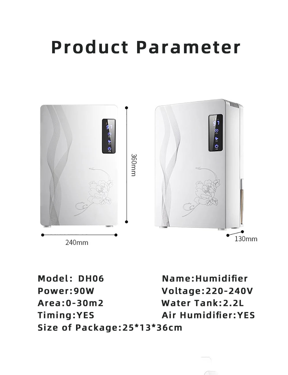 Digital Display Dehumidifier Air Purification Drier
Household Dehumidifier with Handle
Simplicity Reciprocating Compressor Dehumidifier