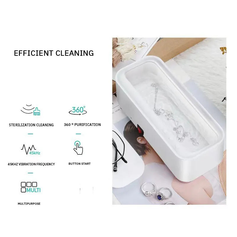 Sonic Cleaning Machine Home Portable Cleaner Jewelry Glasses Sonic Cleaning Box 1PC