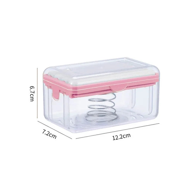 Soap Box Hand-free Rub Soap Bubbler Soap Drain Dish Holder Multifunctional Bathroom Kitchen Soaps Storage Container with Rollers.