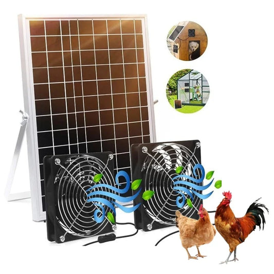 Solar Powered Exhaust Fan for Chicken Coop & Greenhouse
Rechargeable Solar Fan Kit for Outside
Strong Airflow Waterproof Vent Fan