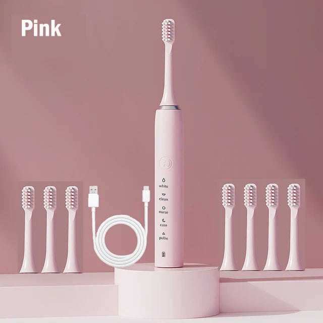 Sonic Electric Toothbrush Rechargeable Tooth Brushes Adult Timer Washable New Ultrasonic Electronic Whitening Cleaning Teeth. 
Electric Toothbrush - Rechargeable Adult Timer Washable Ultrasonic Whitening.