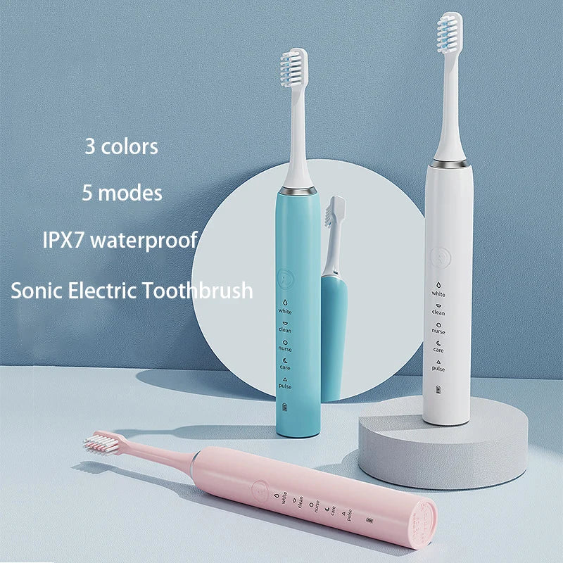 Sonic Electric Toothbrush Rechargeable Tooth Brushes Adult Timer Washable New Ultrasonic Electronic Whitening Cleaning Teeth. 
Electric Toothbrush - Rechargeable Adult Timer Washable Ultrasonic Whitening.