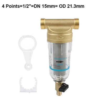 Stainless Steel Water Pre-filter Pressure Gauge
Front Purifier Copper Backwash
Remove Rust Sediment Pipe Indirect Drink Cleaner
