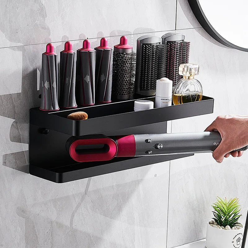 Dyson Airwrap Wall-Mounted Shelf Dryer 
Hair Curler Holder Storage Rack 
Hair Care Tool Organizer Stand Bracket
