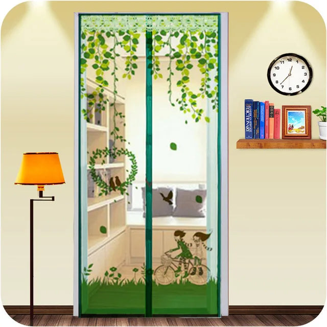 Summer Magnetic Mesh Net Anti Mosquito Insect Fly Bug Curtain Automatic Closing Door Screen Kitchen Curtain