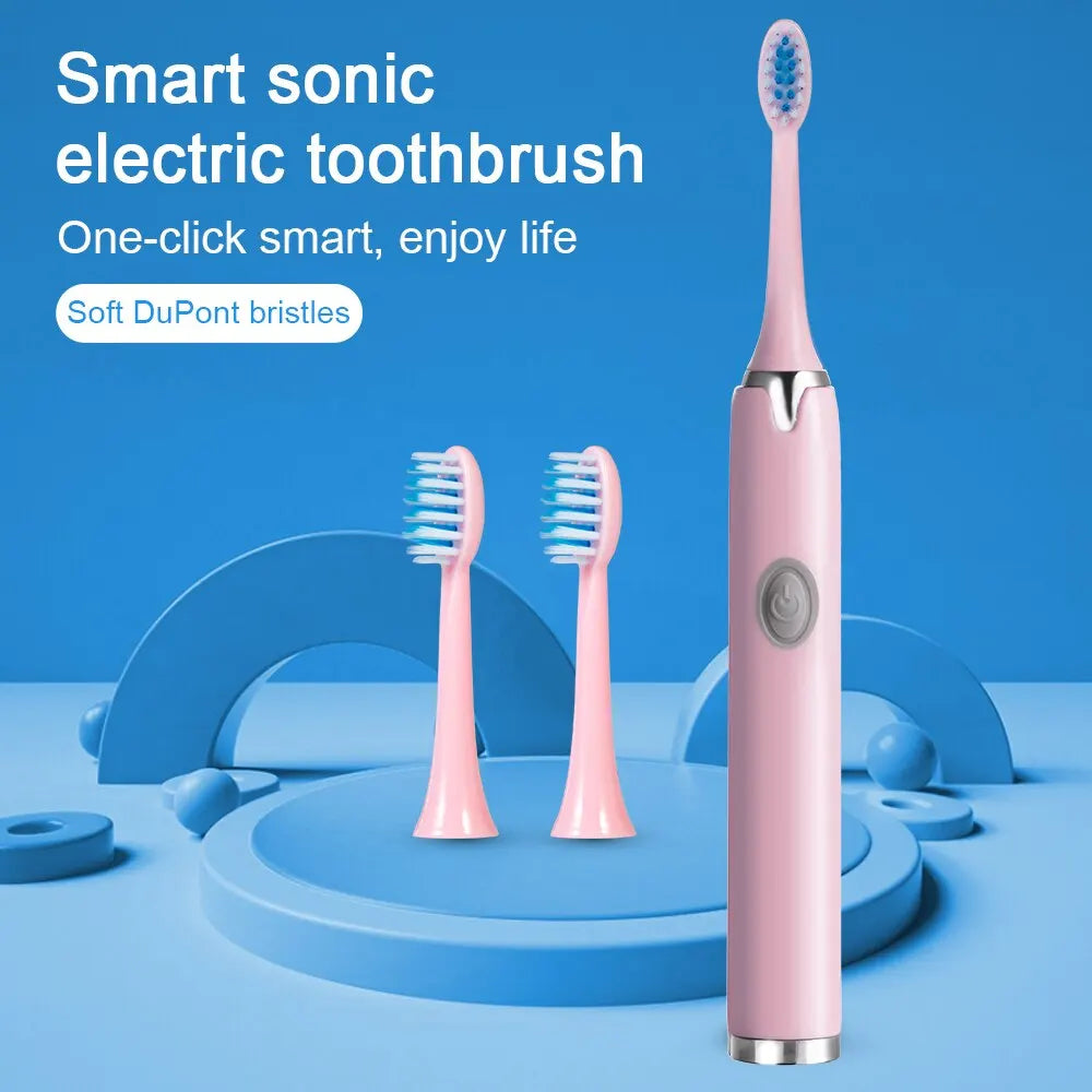 Tongwode Sonic Electric Toothbrush  IPX7 Waterproof Adult Couple Home Use  Soft Bristle Replaceable 6 Tooth Brush Heads