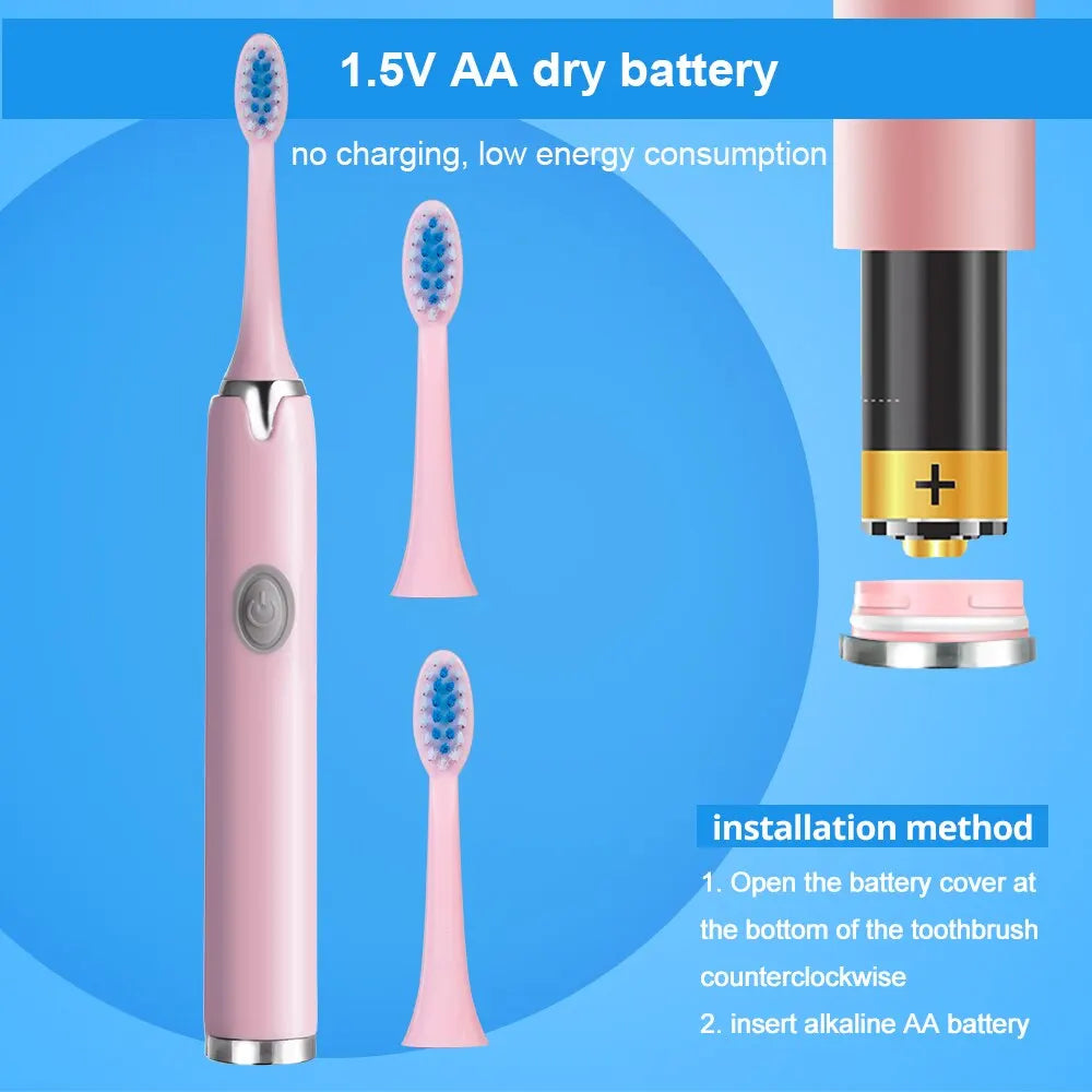 Tongwode Sonic Electric Toothbrush  IPX7 Waterproof Adult Couple Home Use  Soft Bristle Replaceable 6 Tooth Brush Heads