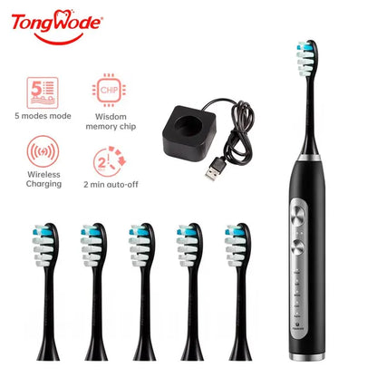 Tongwode Ultrasonic Electric Toothbrush Wireless Charging IPX7 Waterproof Replacement Heads Whitening Teeth Timer Smart Brush. 

Product name: Tongwode Ultrasonic Electric Toothbrush