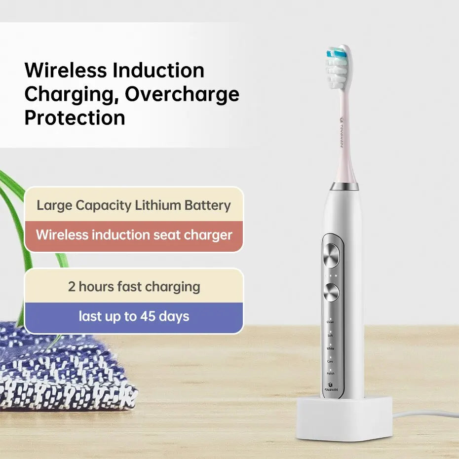 Tongwode Ultrasonic Electric Toothbrush Wireless Charging IPX7 Waterproof Replacement Heads Whitening Teeth Timer Smart Brush. 

Product name: Tongwode Ultrasonic Electric Toothbrush