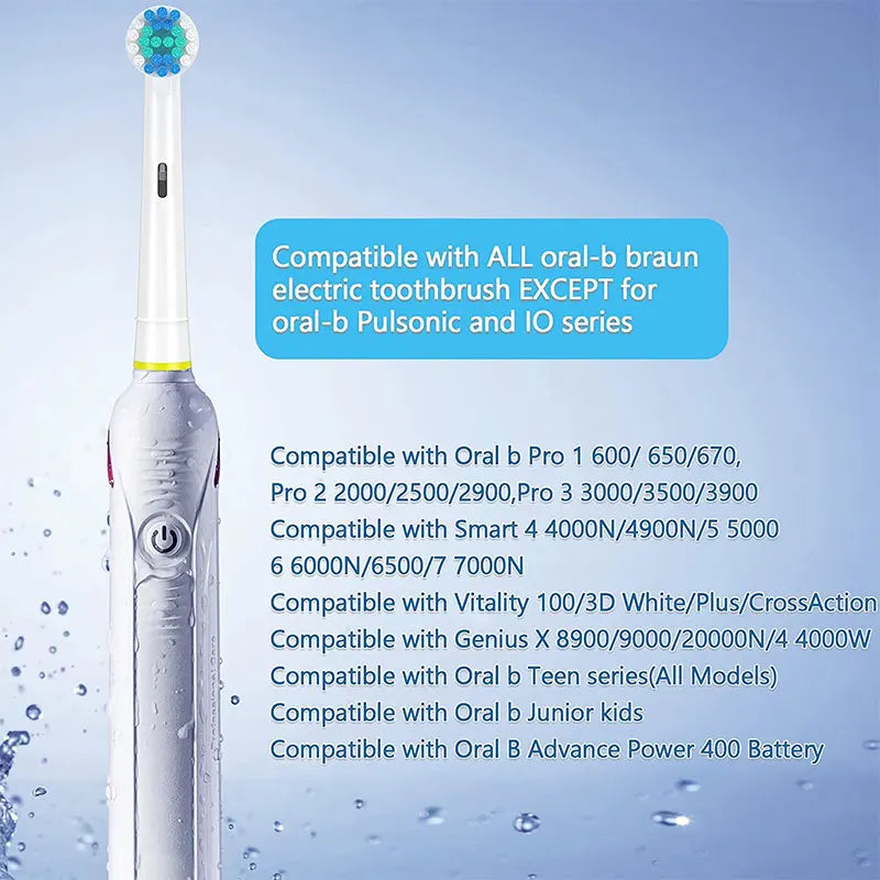 Toothbrush Head Compatible with Oral b Braun Electric Toothbrush
Precision Replacement Brush Heads for Pro Smart Genius, Effici