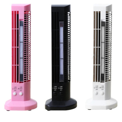 Tower Table Fan With LED Light Portable Desktop Air Cooler Stand-Up Bladeless Fan Quiet Cooling Desk Fan for Home Office