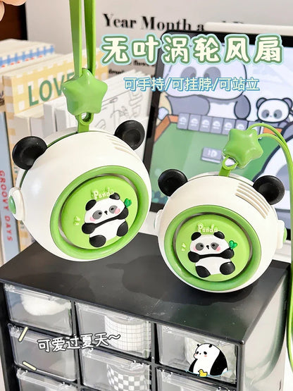 Cute Panda Neck-hanging Bladeless Fan