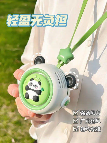 Cute Panda Neck-hanging Bladeless Fan