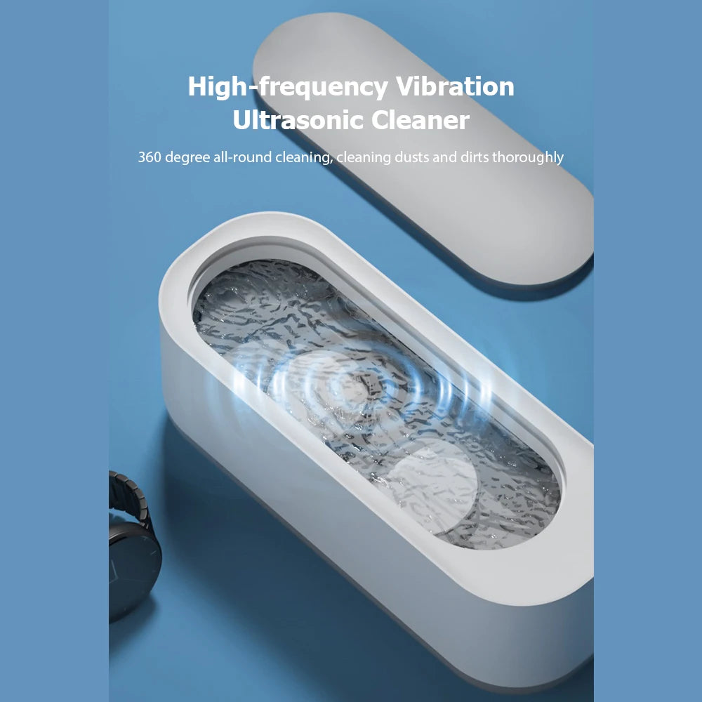 Portable Ultrasonic Vibration Cleaning Machine for Jewelry Glasses Toothbrush Cosmetic Brush