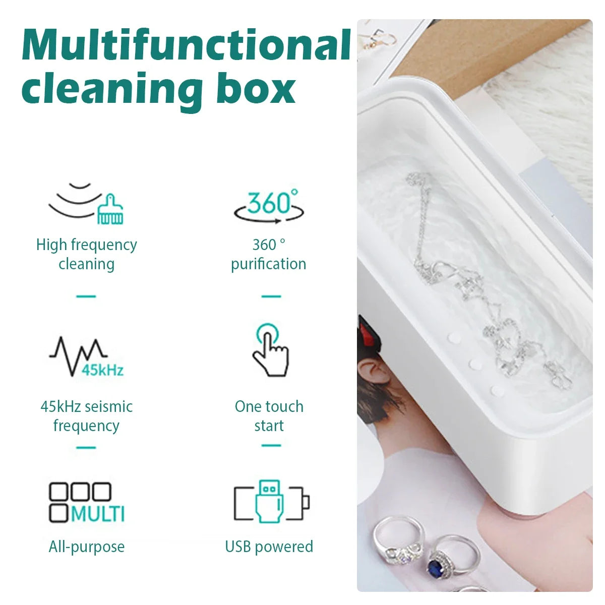 Portable Ultrasonic Cleaner for Glasses Jewelry