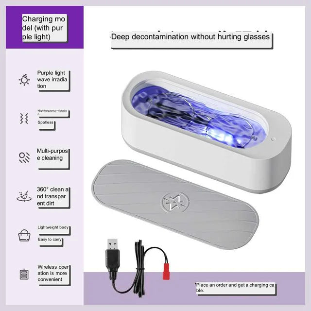 Ultrasonic Jewelry Glasses Watch Ring Dentures Cleaner 45000Hz High Frequency Vibration Wash Cleaner