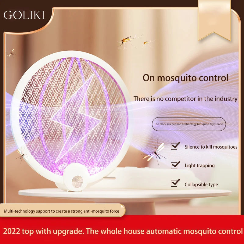 Foldable Electric Mosquito Swatter USB Rechargeable Zapper.