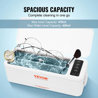 VEOVR 450ml Ultrasonic Cleaner Mini Portable Washing Machine
