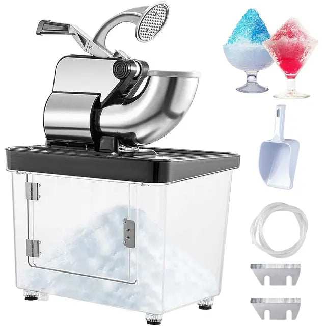 VEVOR 110V Commercial Ice Crusher 440LBS/H
ETL Approved 300W Electric Snow Cone Machine
Dual Blades Stainless Steel