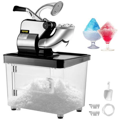 VEVOR Commercial Ice Crusher
300W Electric Snow Cone Machine
Dual Blades Stainless Steel Shaved Ice Machine
Family Bars