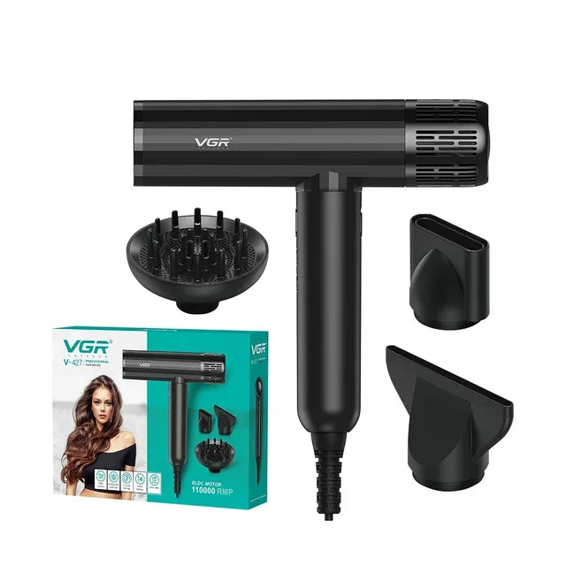 VGR Hair Dryer Professional Brushless Motor Hair Dryer Machine Negative Ion 110000 RPM Wired Hair Salon for Household Use V-427.