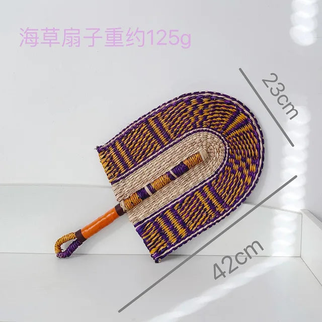 Vietnamese Seaweed Woven Grass Woven Fan Wall Hanging
African Elements Ins Wind Wall Decoration 
Summer Hand-shake