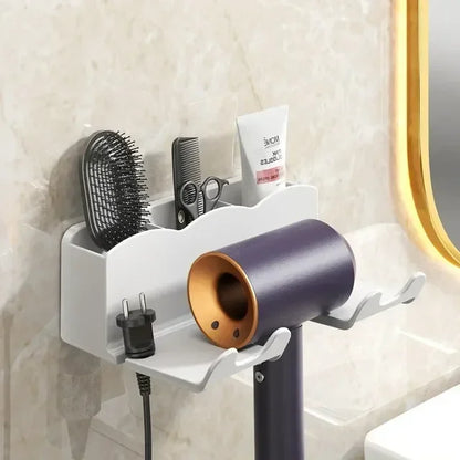 Wall Mounted Hair Dryer Holder For Dyson Bathroom Shelf - Plastic Hair Dryer Stand