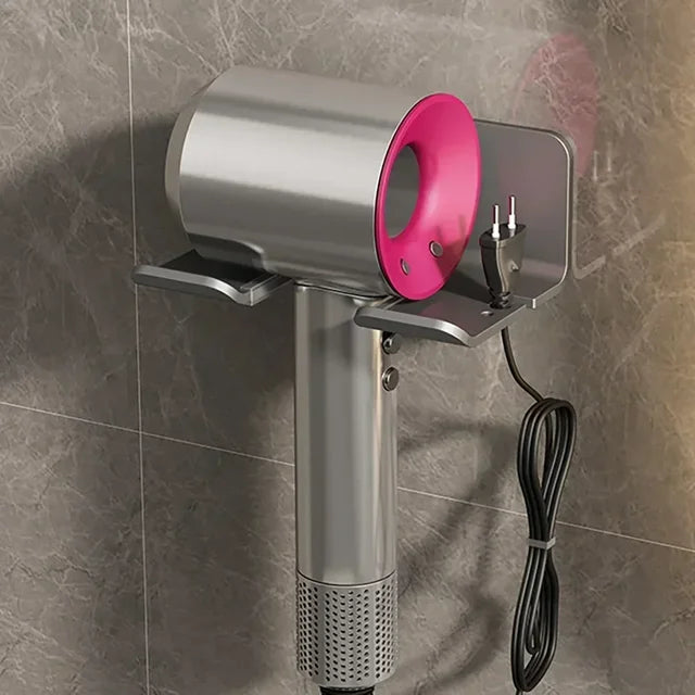 Wall Mounted Hair Dryer Holder For Dyson Bathroom Shelf - Plastic Hair Dryer Stand